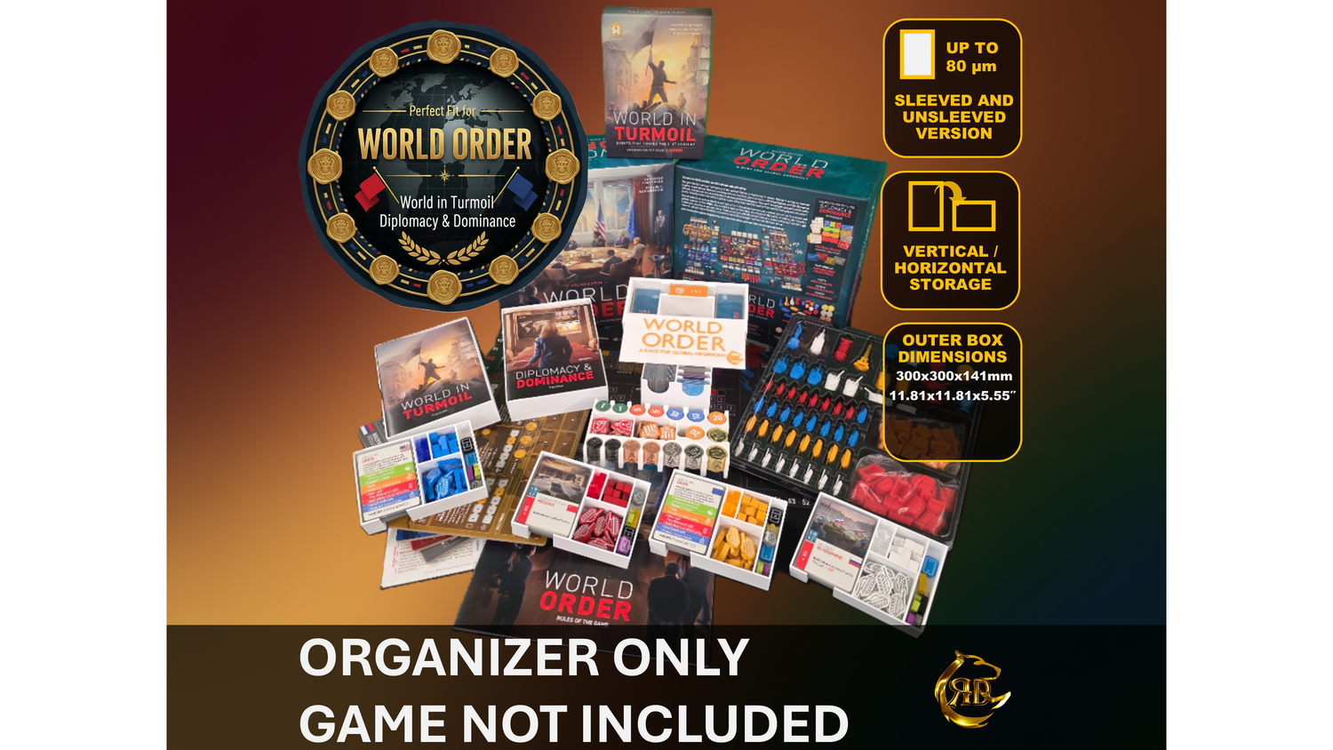 World Order Deluxe Edition 3D Printed Organizer - Fits expansions