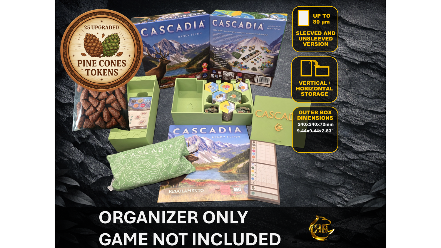 Cascadia Board Game Organizer Insert