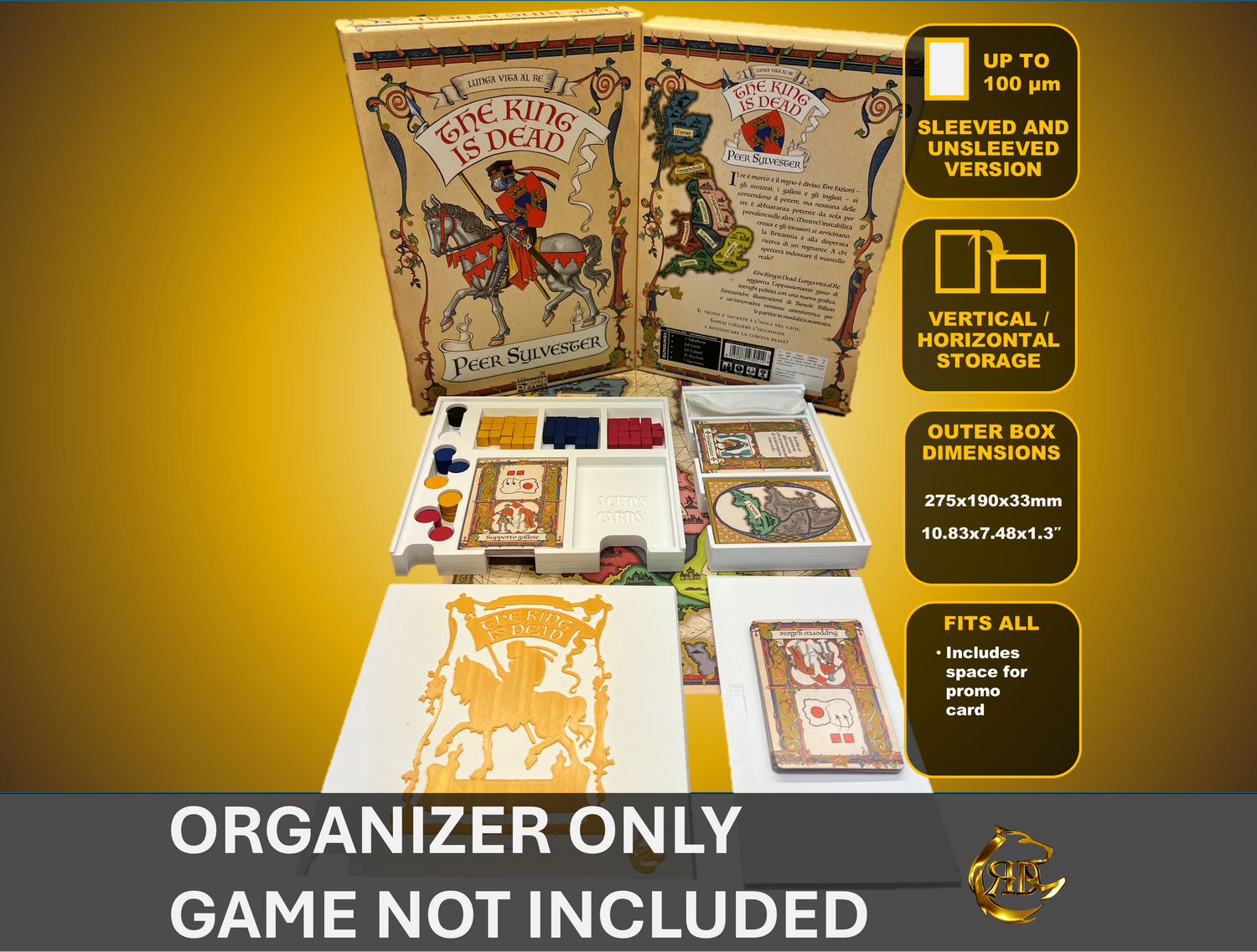 The King Is Dead Second Edition Board Game Organizer