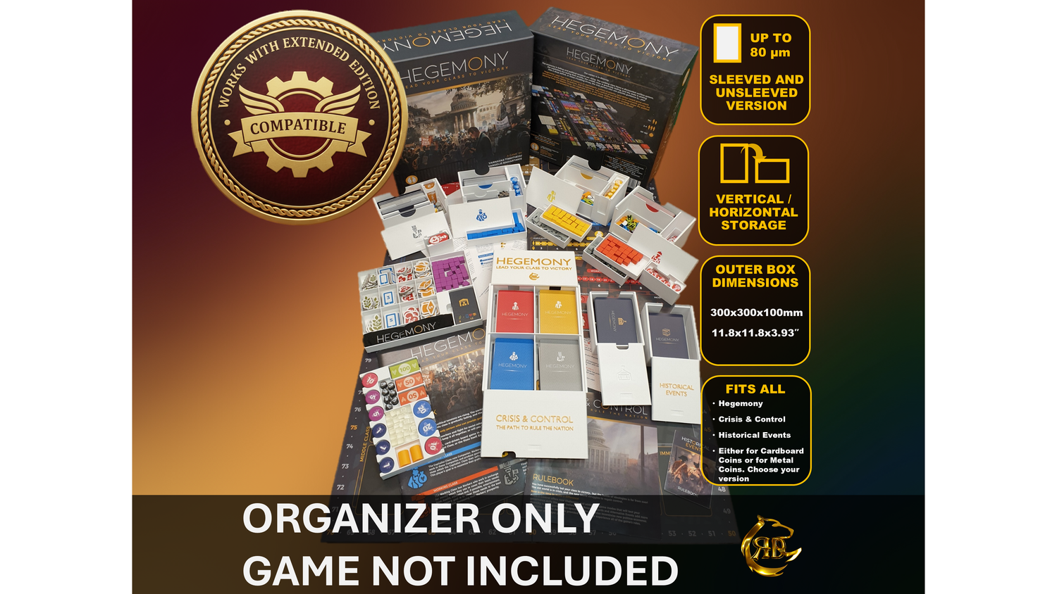 Hegemony and expansions Board Game Organizer - Insert