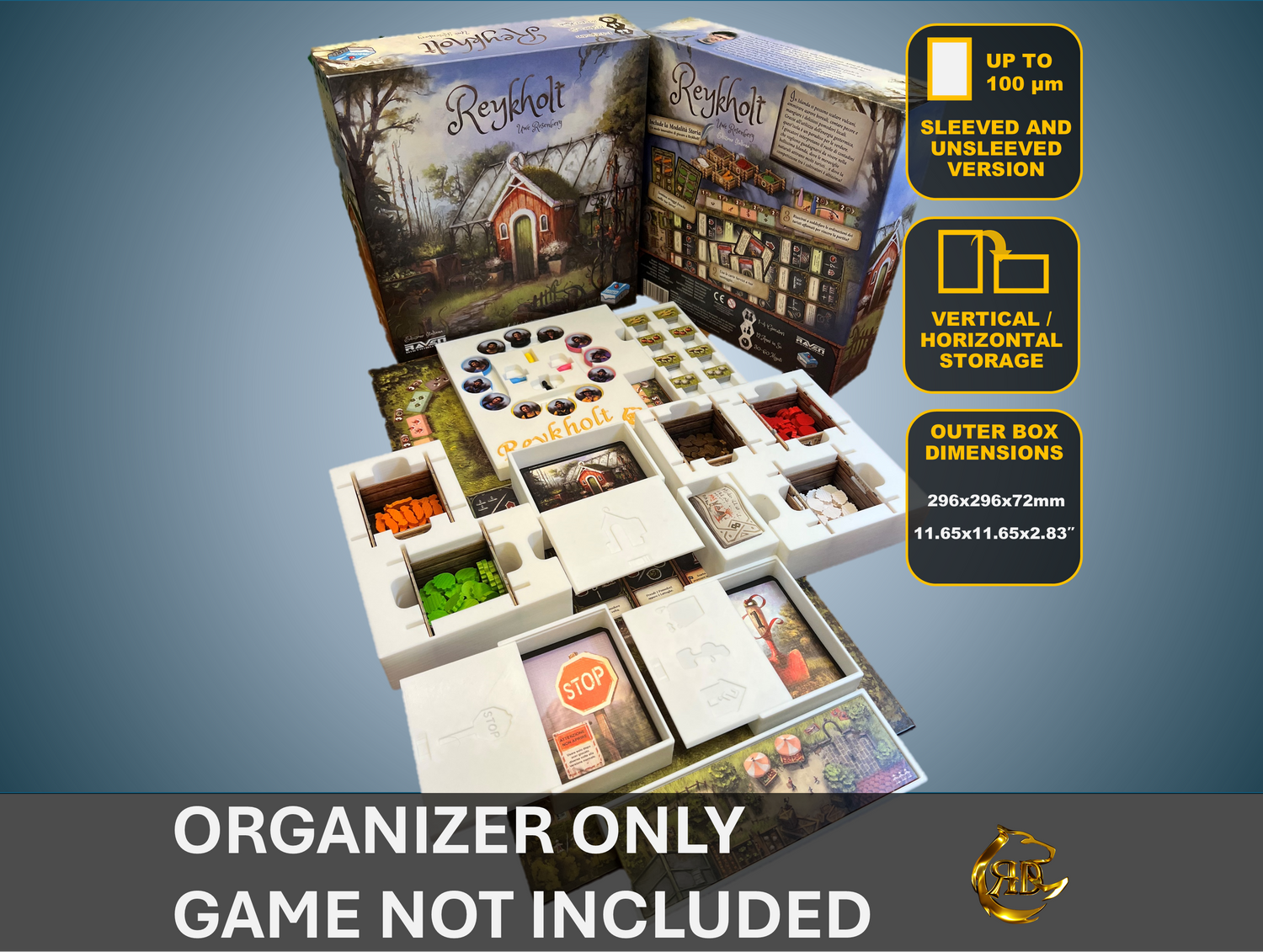 Reykholt Board Game Organizer | 3D Printed Insert