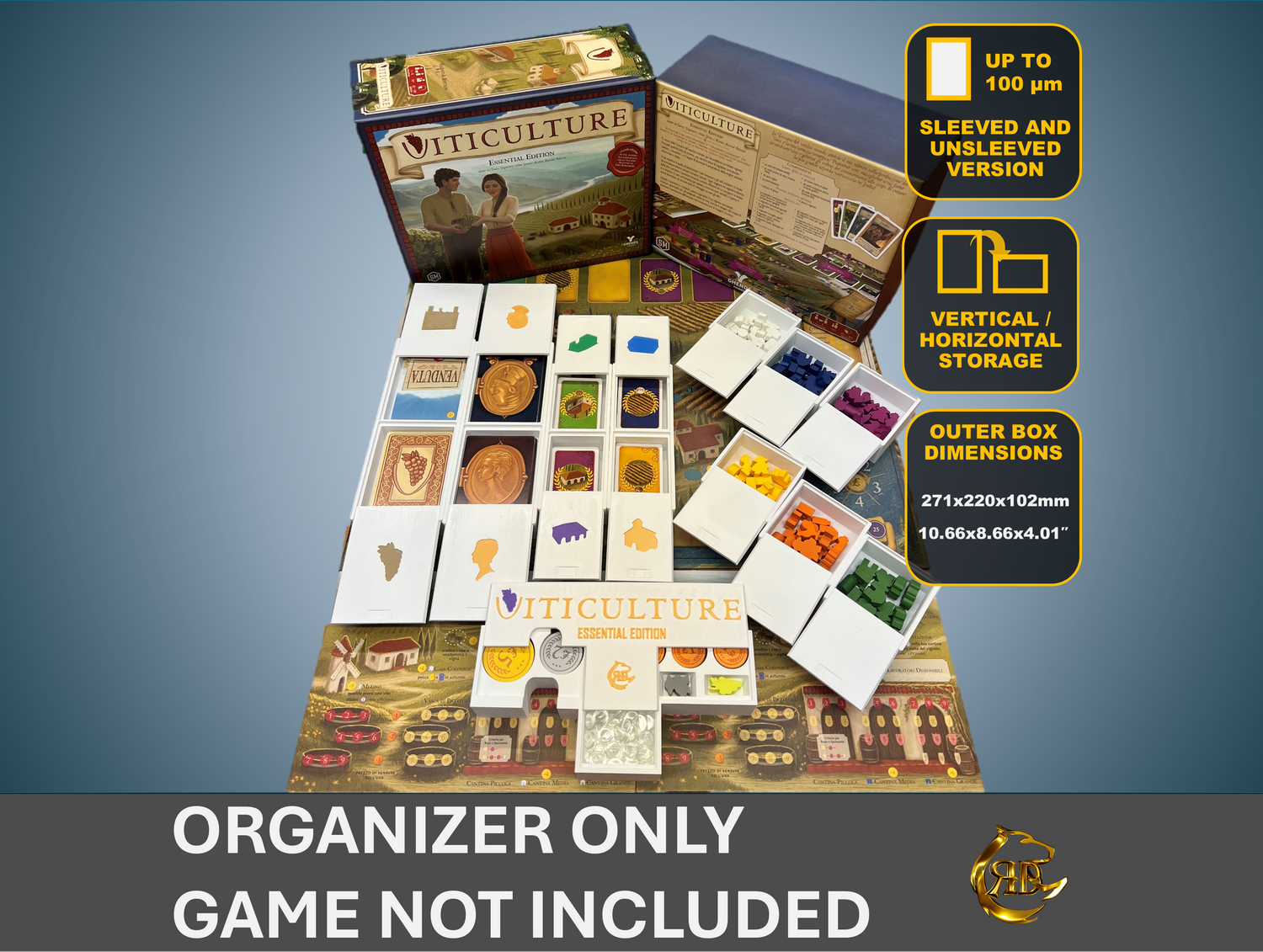 Viticulture Essential Edition Board Game Organizer | 3D Printed Insert