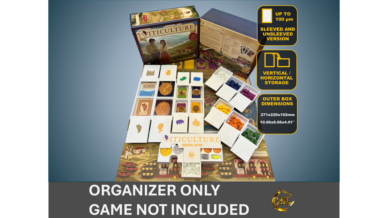 Viticulture Essential Edition Board Game Organizer | 3D Printed Insert