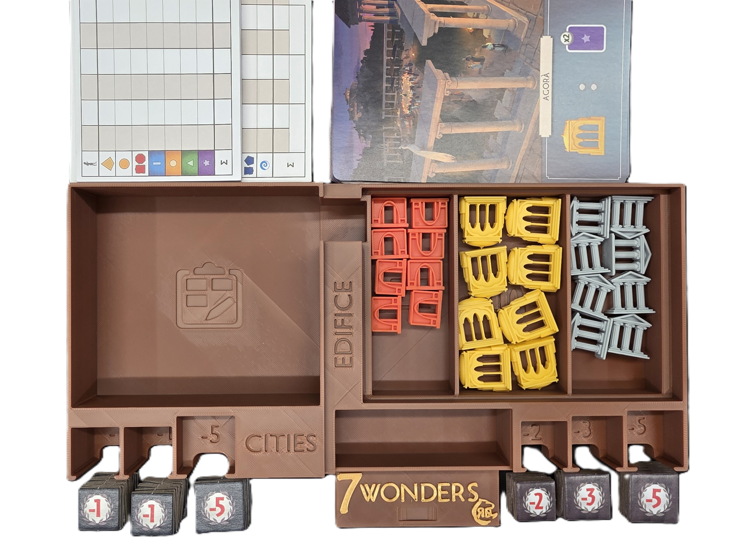 Insert for 7 Wonders Second Edition + Armada + Cities + Edifice + Leaders