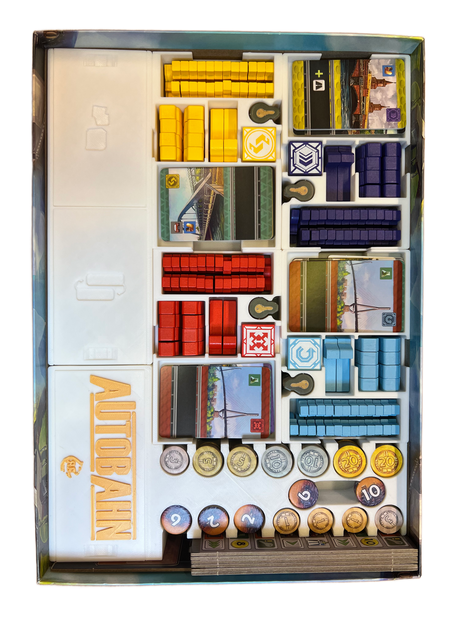 Autobahn Board Game Organizer - 3D Printed Insert