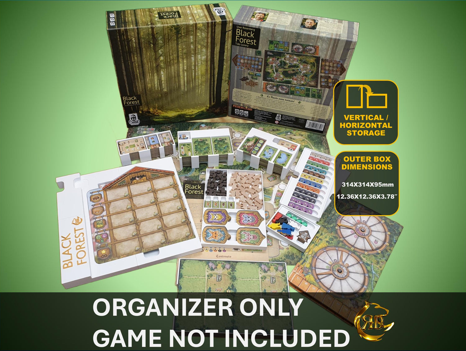 Organizer do gier planszowych Black Forest – wkładka – rozwiązanie premium do przechowywania