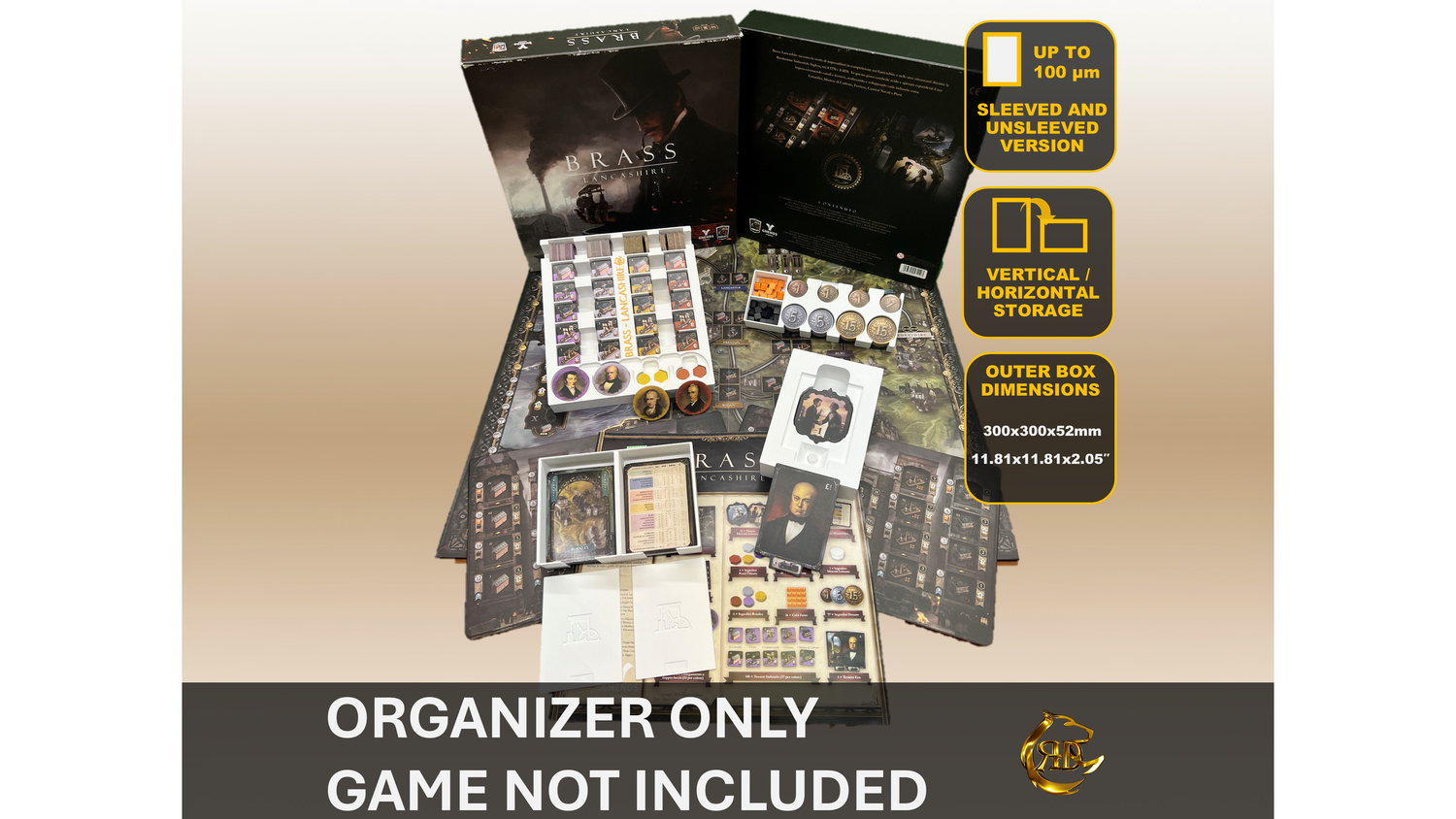 Brass Lancashire Board Game Organizer