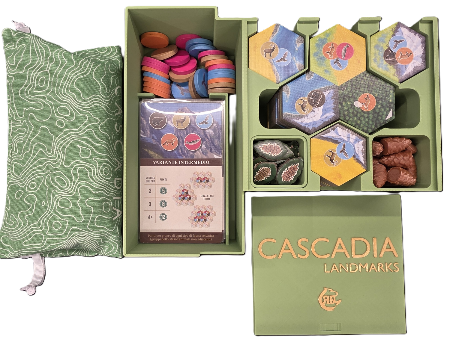 Cascadia + Landmarks expansion - Board Game Insert