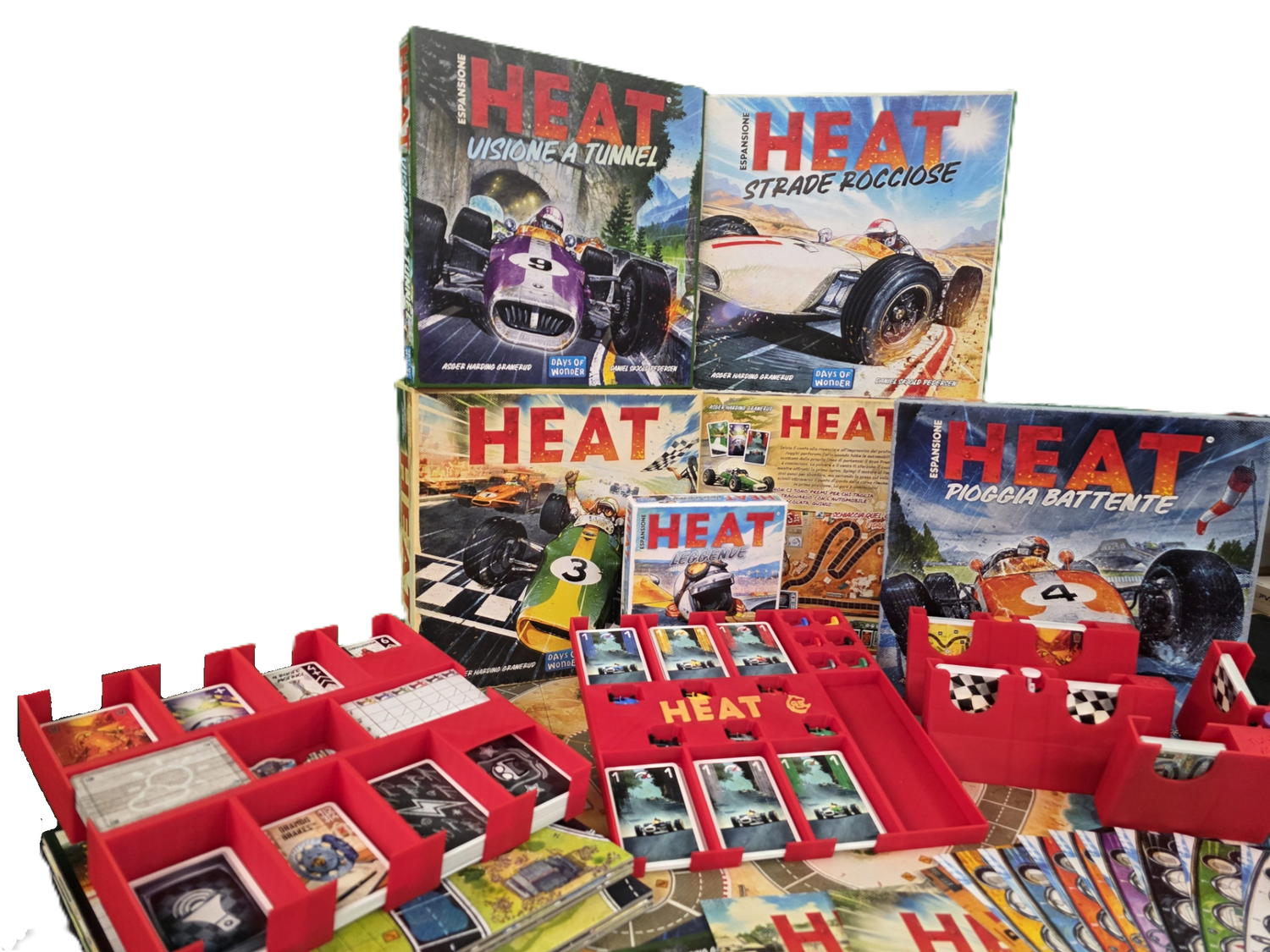 Insert for Heat: Pedal to the Metal + Heavy Rain + Tunnel Vision + Legends + Rocky Roads expansions - STL FILE to 3D print
