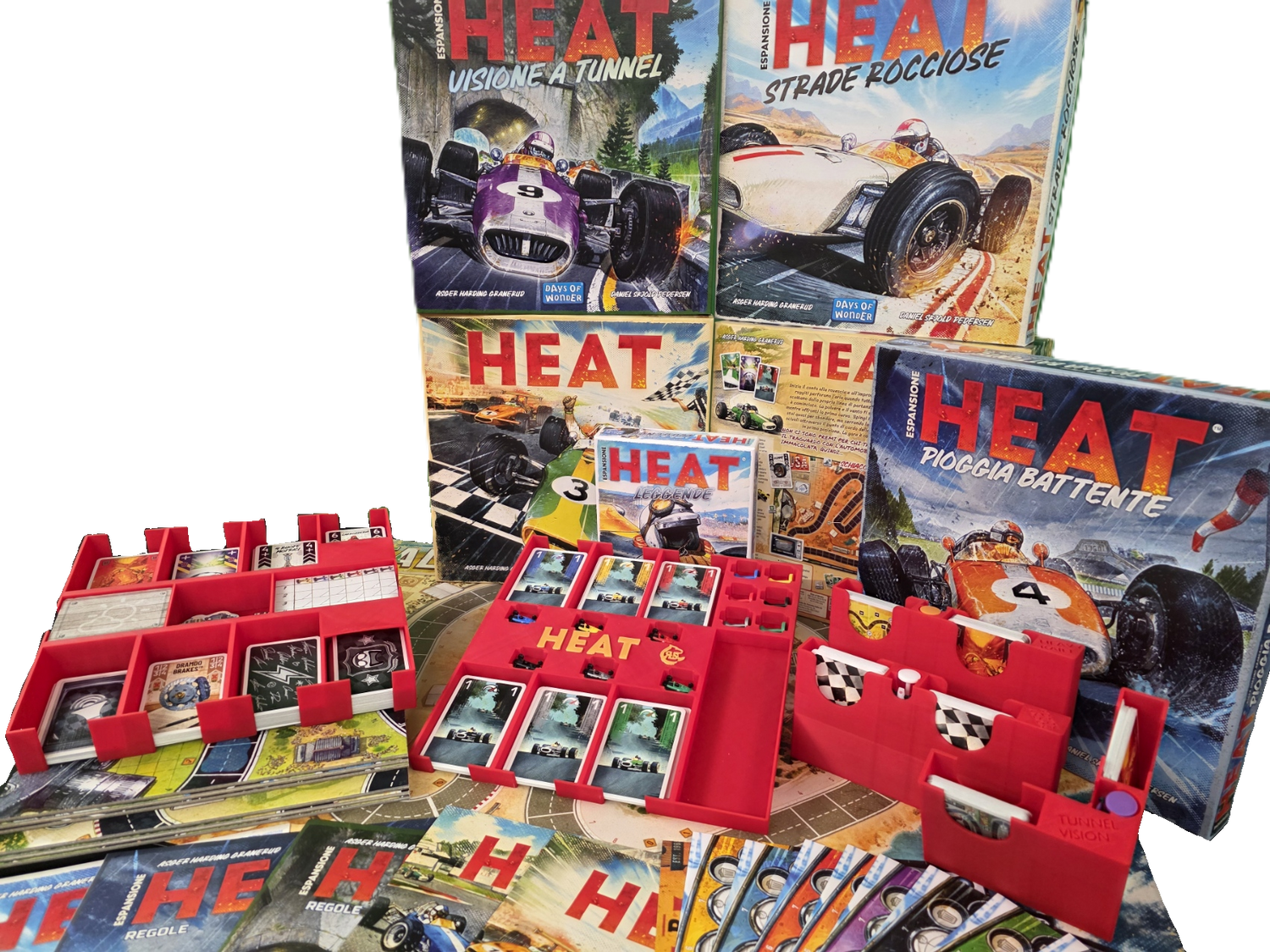 Insert for Heat: Pedal to the Metal + Heavy Rain + Tunnel Vision + Legends + Rocky Roads expansions - STL FILE to 3D print