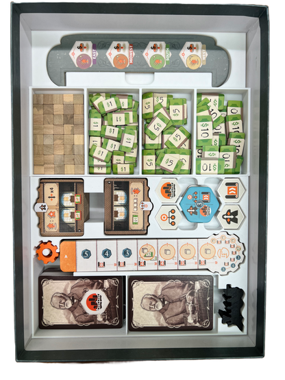 Carnegie Board Game Organizer - Board game Insert - SLEEVED - STL file for 3D Printing