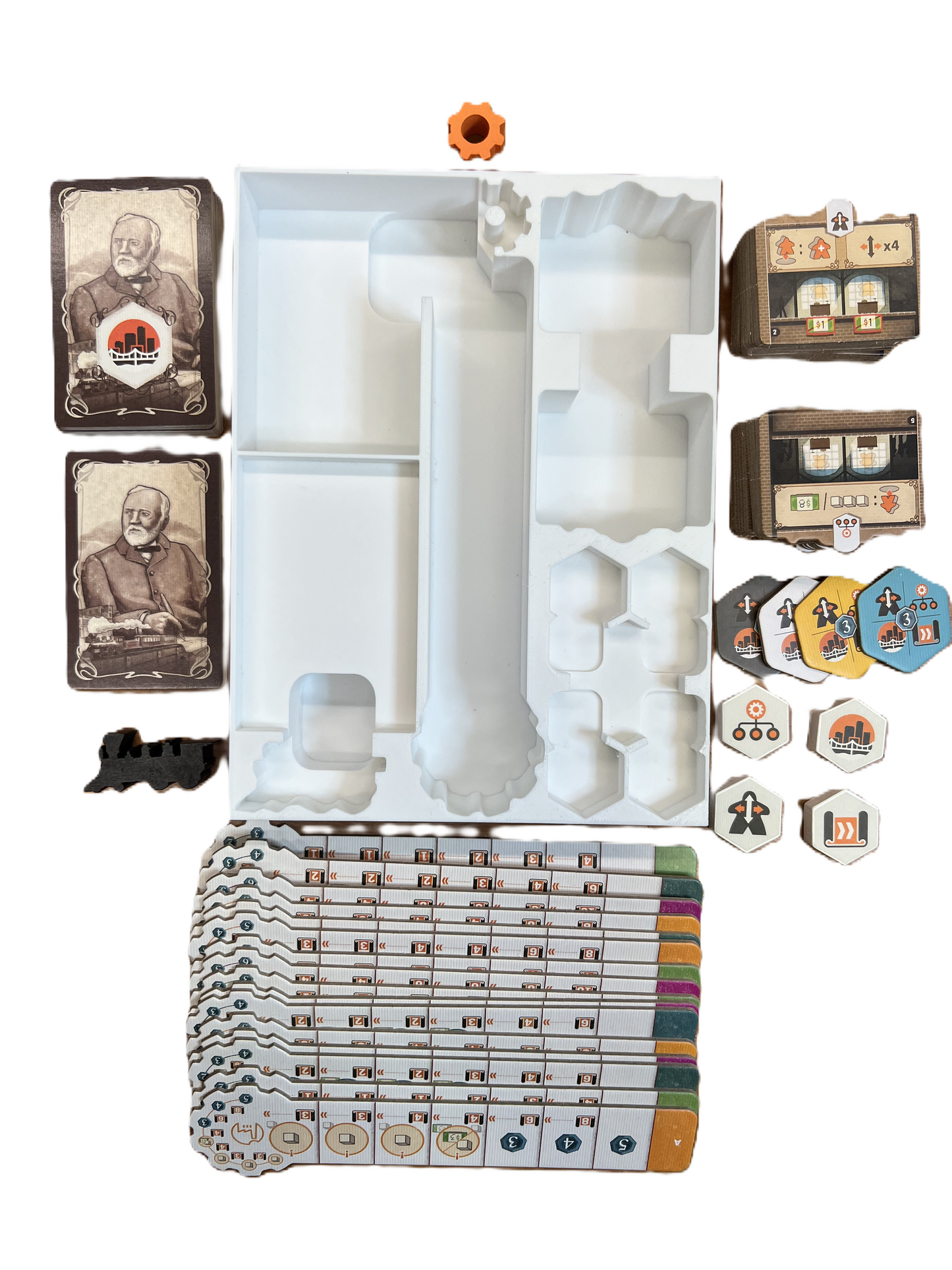 Carnegie Board Game Organizer - Board game Insert - SLEEVED - STL file for 3D Printing