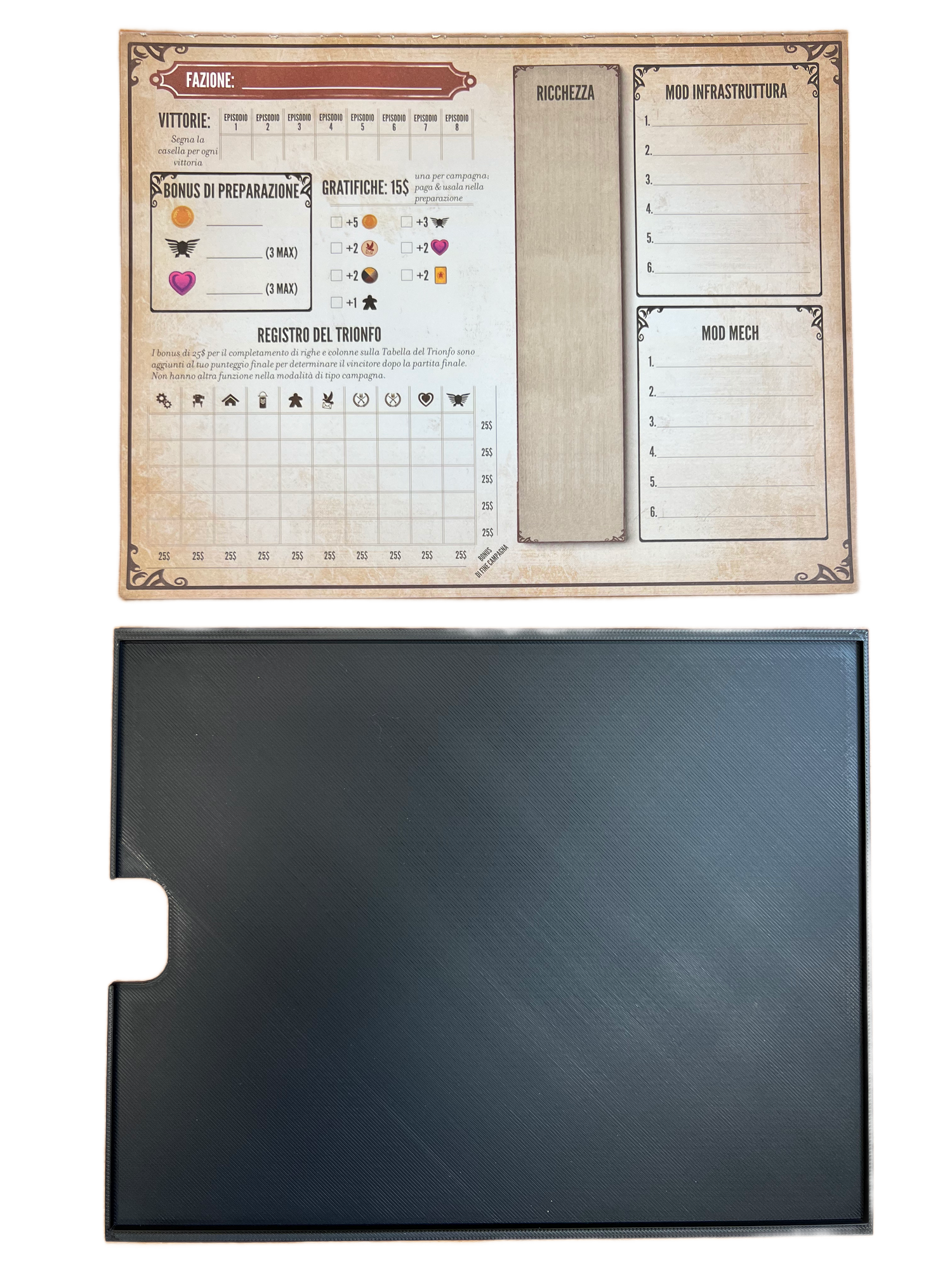 Scythe: The Rise of Fenris Board Game Organizer - 3D Printed Insert