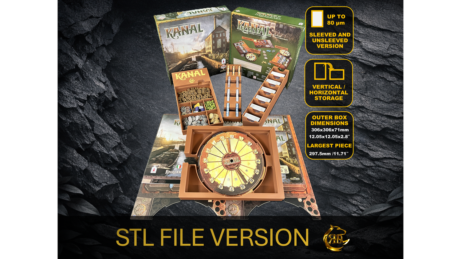 Kanal 3D-Printed Game Organizer - STL Files to 3d print your insert