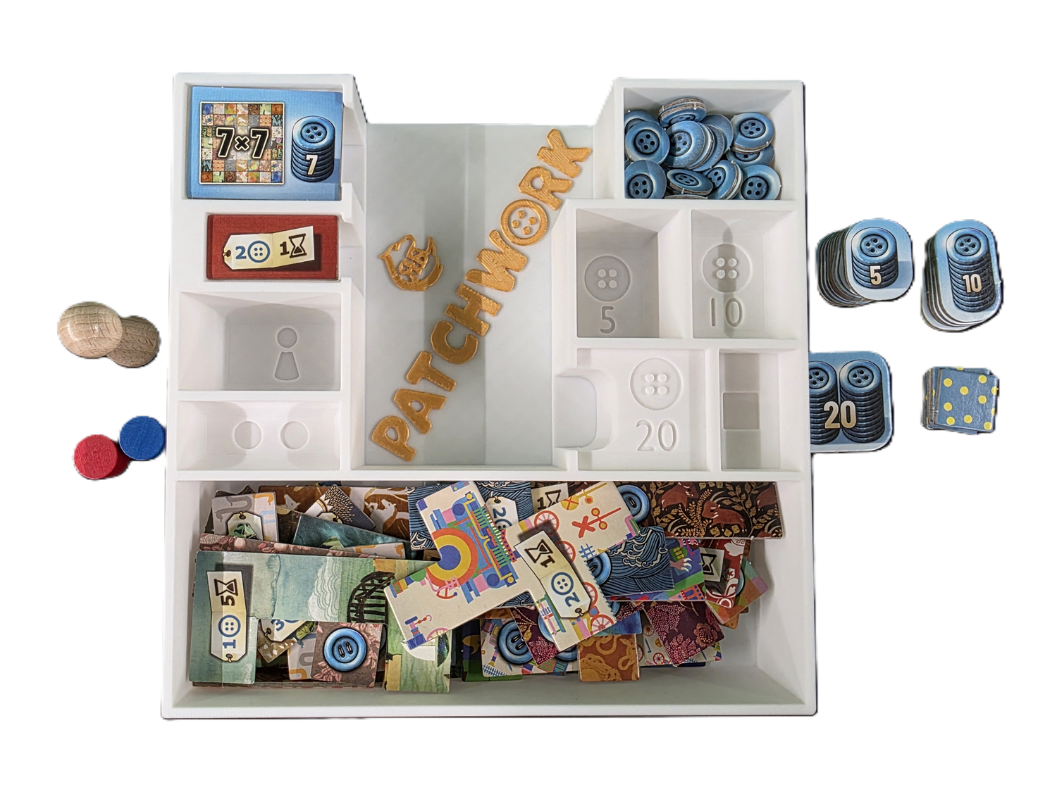 Patchwork 3D Printed Organizer | Insert for Original Box