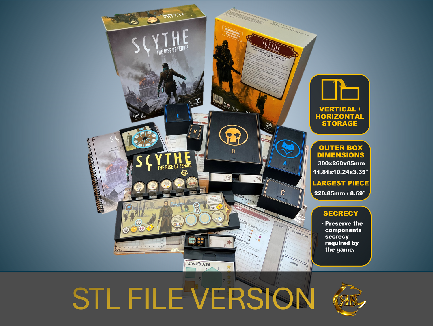 Scythe: The Rise of Fenris Brettspiel-Organizer | 3D-Druck-STL-Datei