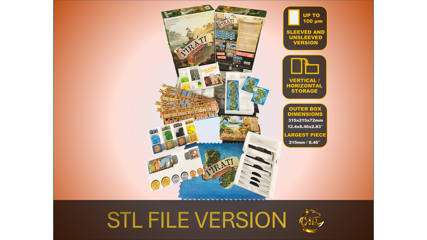 Pirates of Maracaibo Board Game insert: 3D Print STL FILE