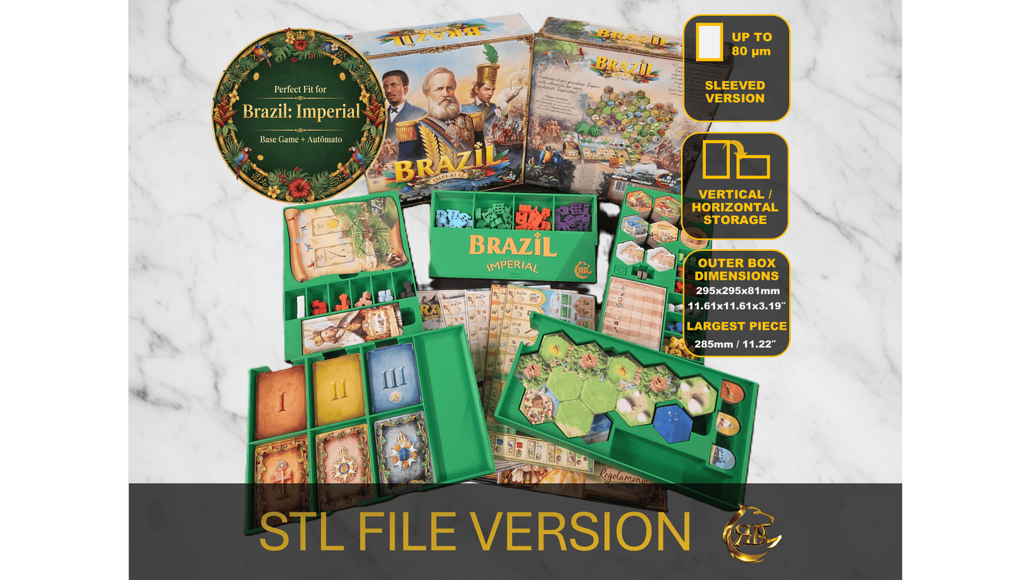 Brazil Imperial STL Files | 3D Printable Organizer | Insert