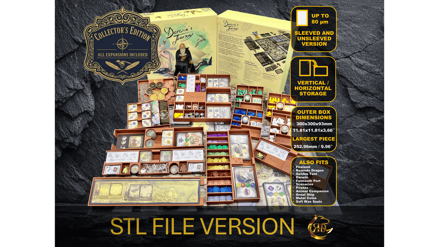 Insert for Darwin's Journey Collector's Edition and all expansions - STL Files to 3d print your insert