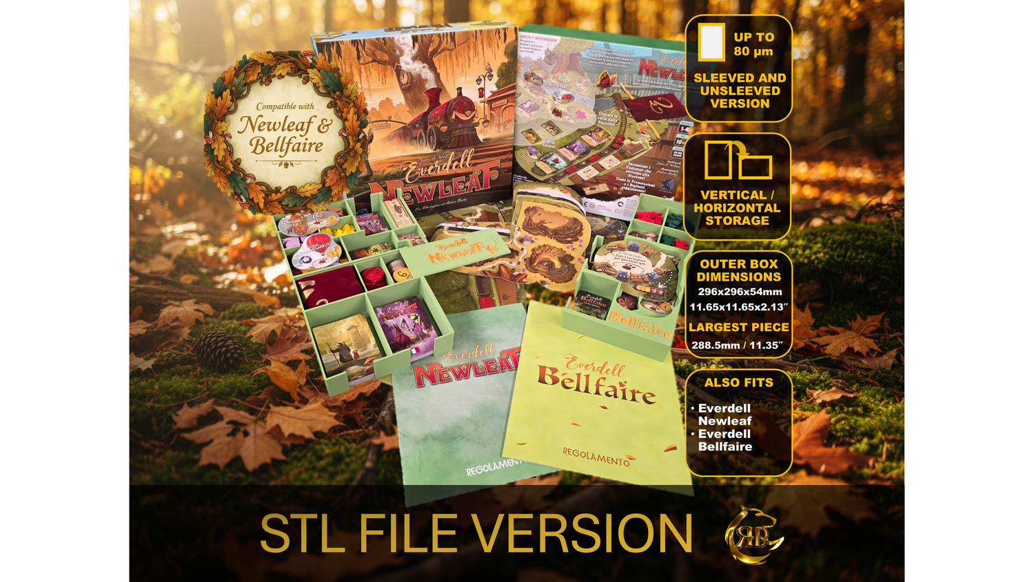 Everdell Newleaf and Everdell Bellfaire Insert - Unofficial - STL file to 3D print