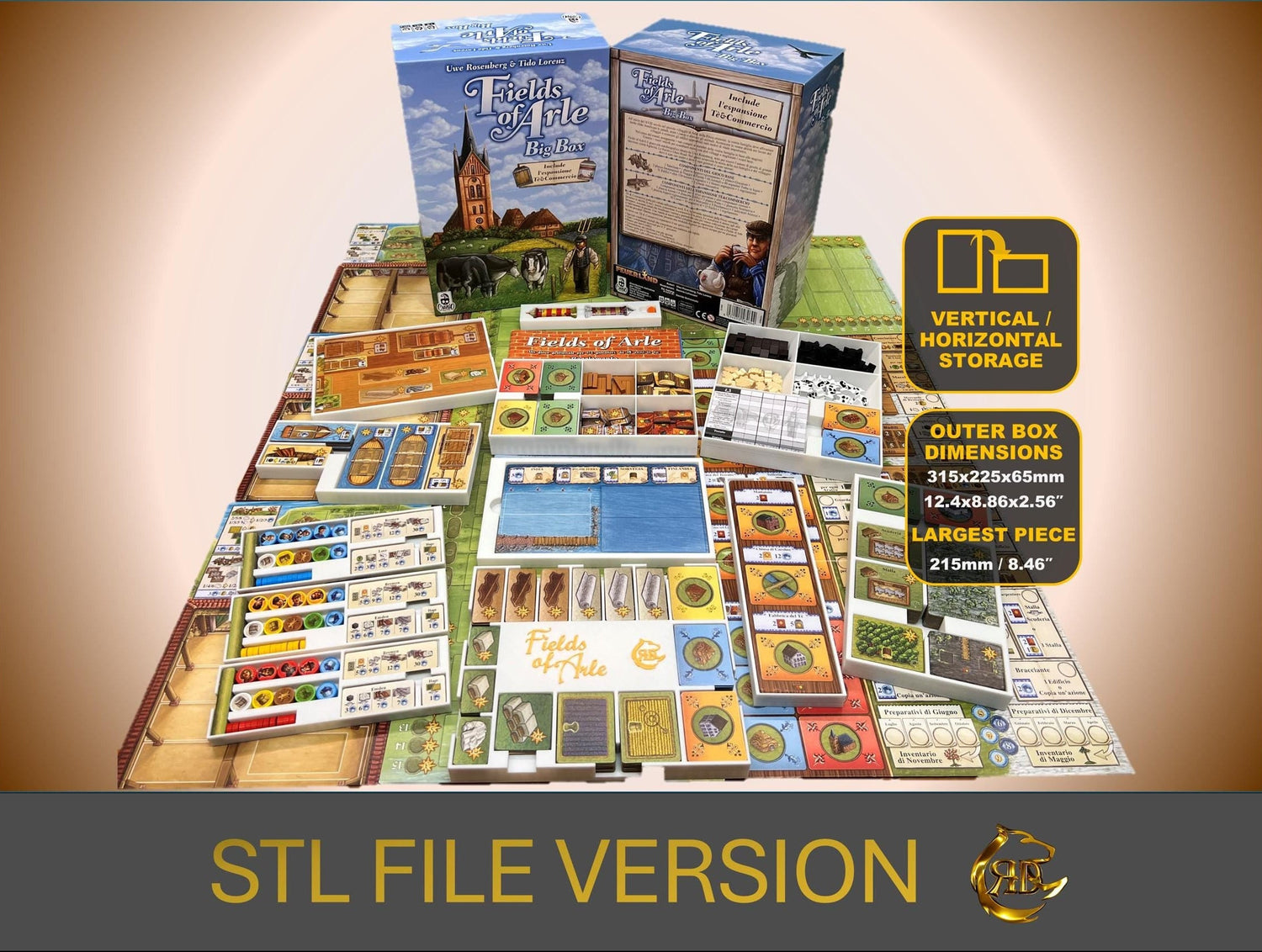 Fields of Arle Big Box Organizer | 3D Print STL FILE