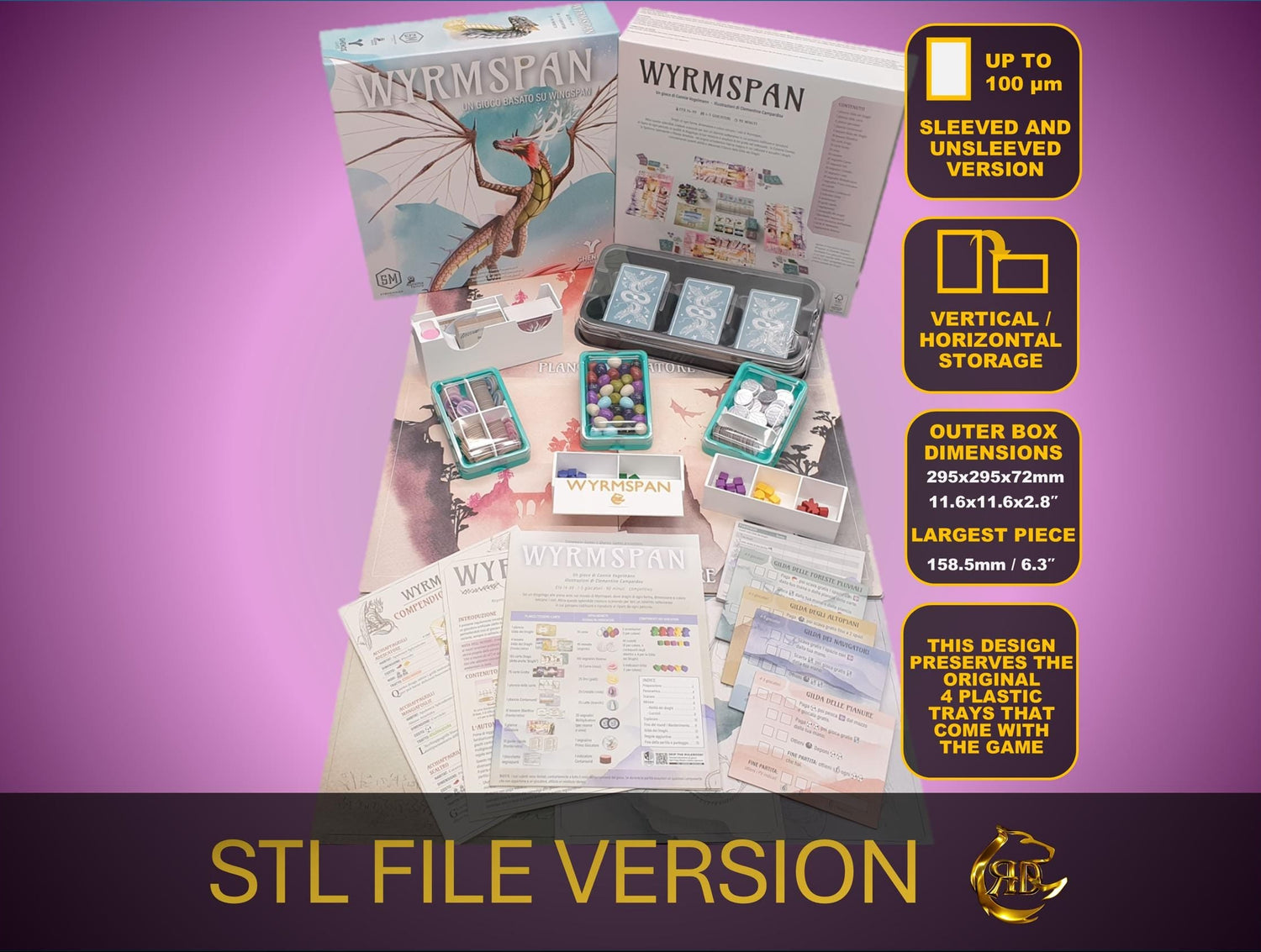 Wyrmspan Board Game Organizer | STL FILE to 3D print Light Version