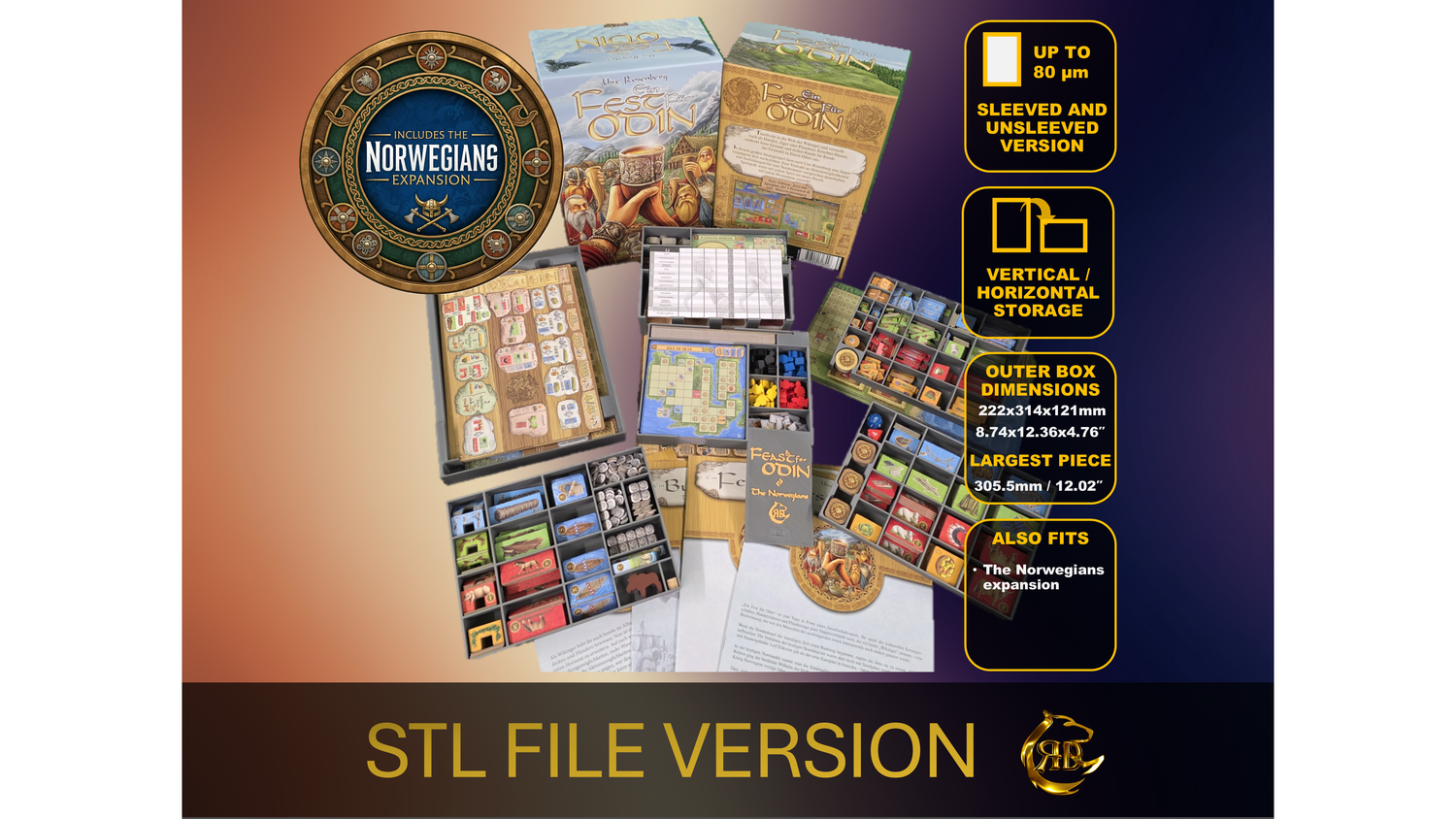 A Feast for Odin and The Norwegians expansion - STL Files to 3d print your insert
