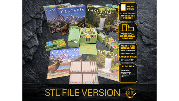 Cascadia + Landmarks Expansion Board Game Organizer - STL Files to 3d print your insert