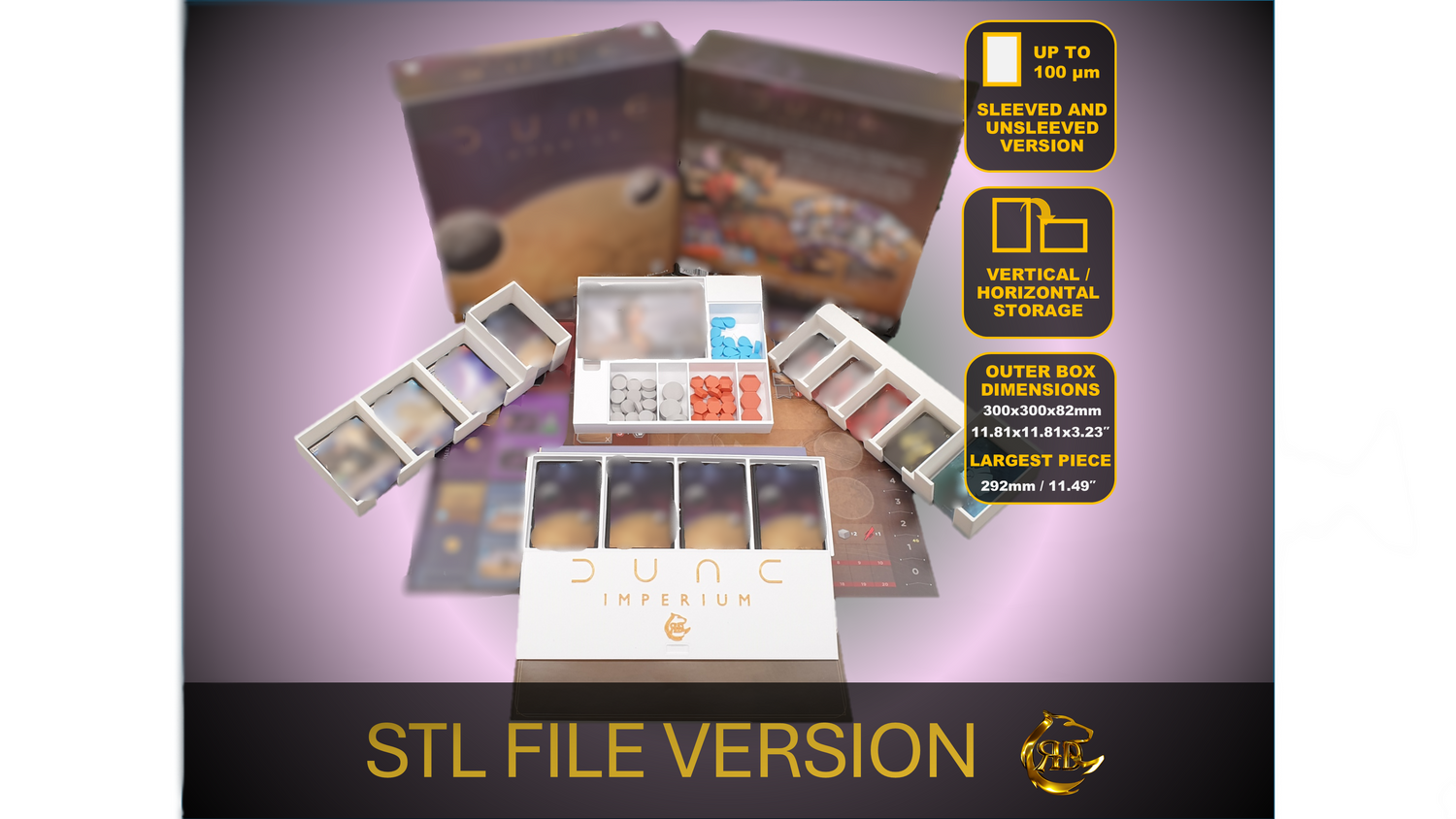 Plik STL do wkładki do gry planszowej Dune Imperium Board Game Organizer do druku 3D