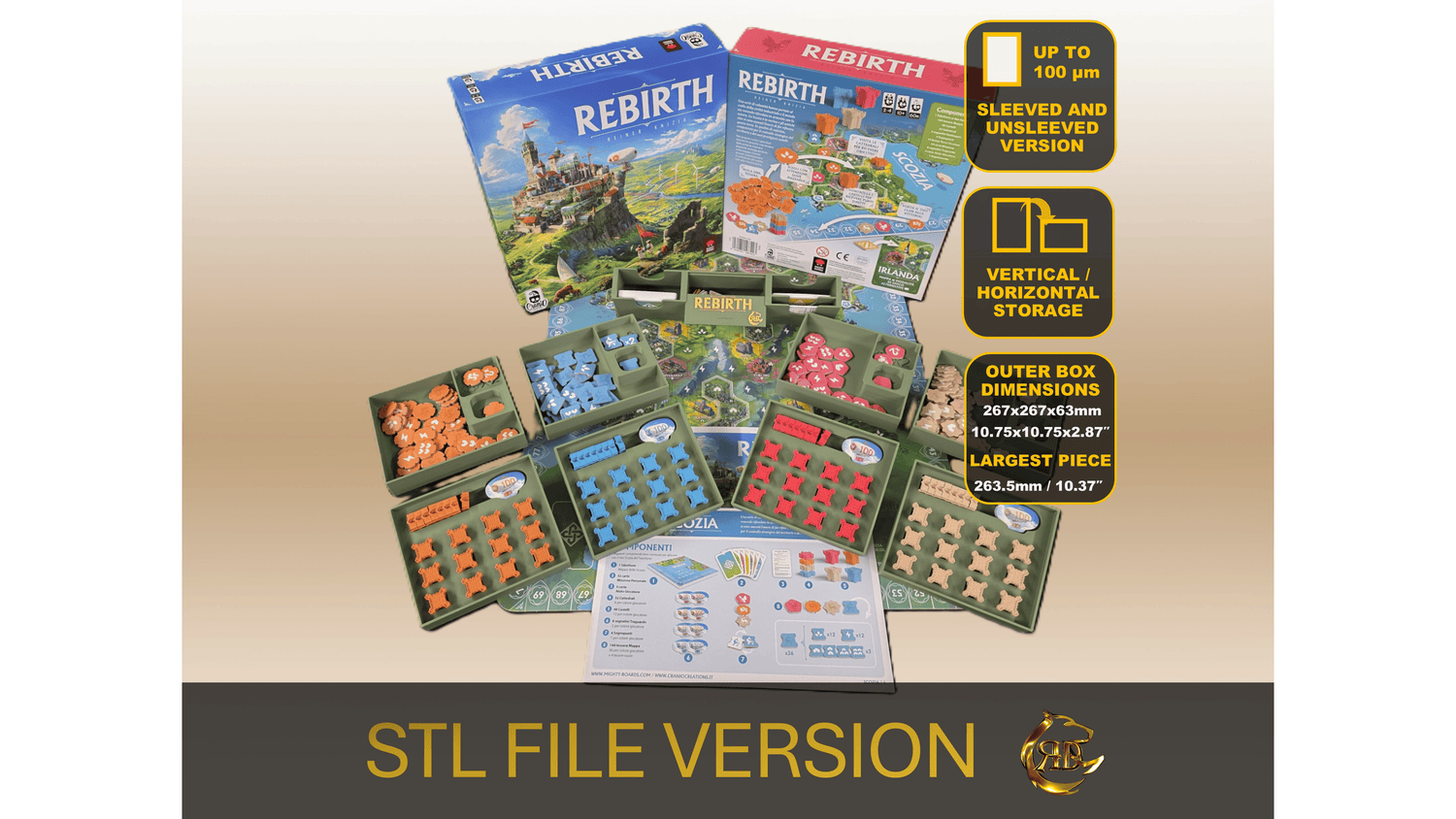 Rebirth Retail Edition Insert - STL Files 3D Printable Organizer