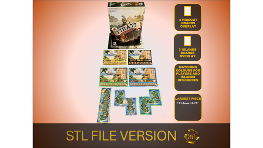 7 Overlays for Pirates of Maracaibo Board Game – STL File Upgrade for Treasure Islands & Pirates Hideout | Double Layer Boards Accessory