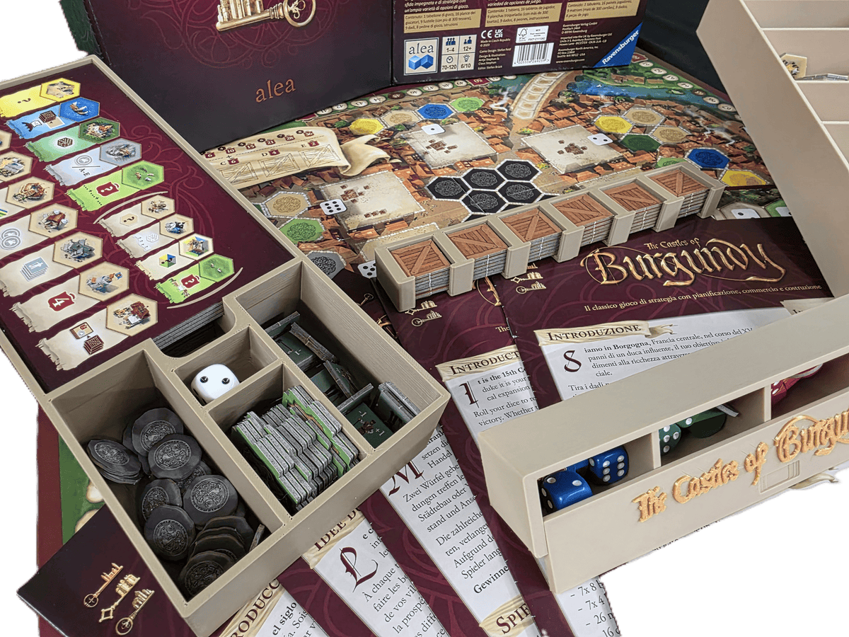 The Castles of Burgundy 3D Printed Organizer