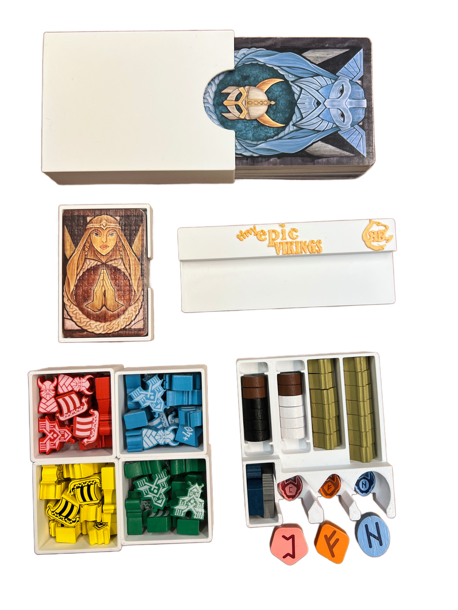 Tiny Epic Vikings Board Game Organizer | UNSLEEVED Version - STL file for 3D Printing