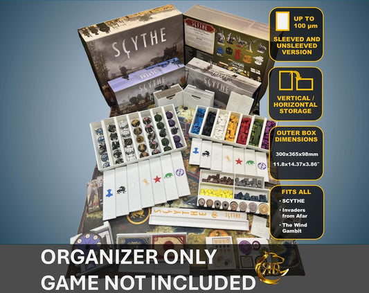 Scythe Board Game Organizer + Invaders from Afar + The Wind Gambit