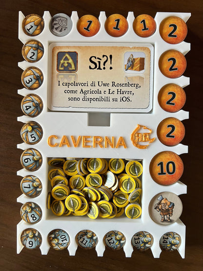 Caverna Board Game Organizer - Insert - Premium Storage Solution - Sleeved Version STL file for 3D Printing
