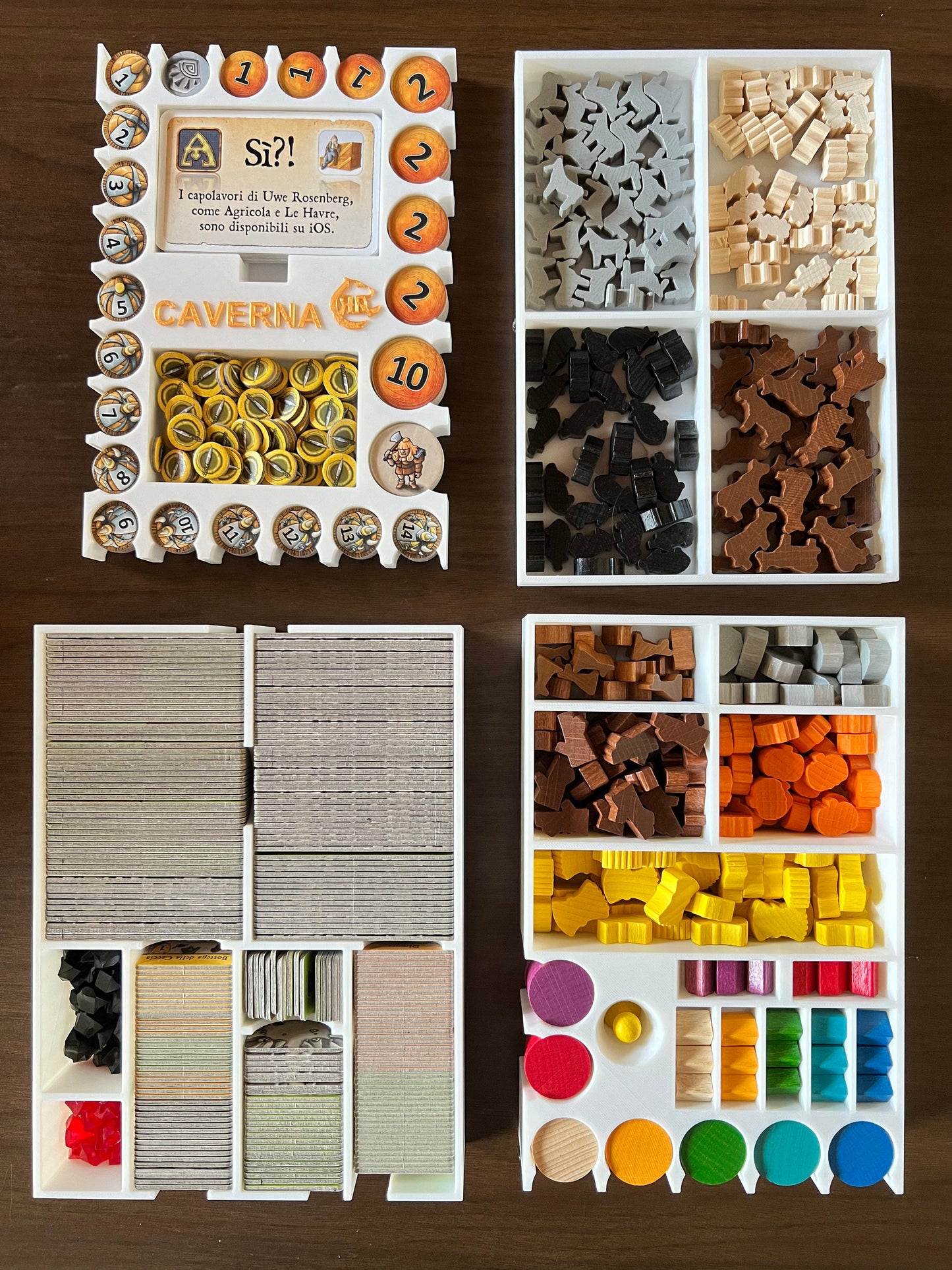 Caverna Board Game Organizer - Insert - Premium Storage Solution - Sleeved Version STL file for 3D Printing
