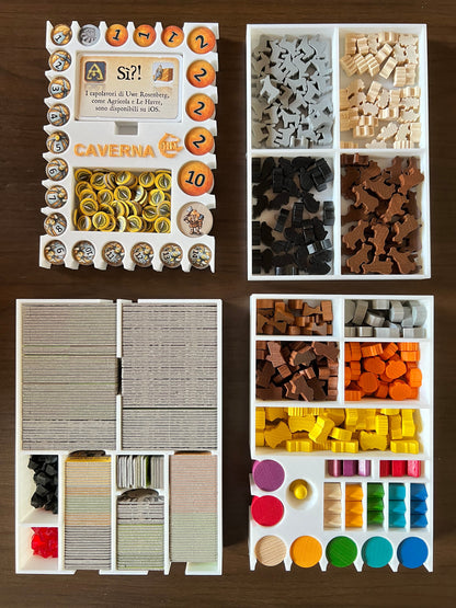 Caverna Board Game Organizer - Insert - Premium Storage Solution - Sleeved Version STL file for 3D Printing
