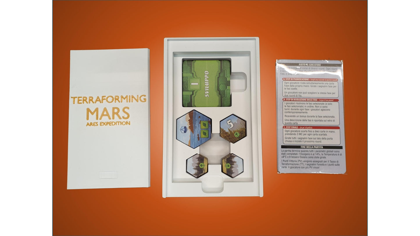 Terraforming Mars Ares Expedition Board Game Organizer - Insert - Premium Storage Solution - SLEEVED Version - STL file to print