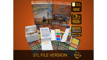 Terraforming Mars Ares Expedition Board Game Organizer - Insert - Premium Storage Solution - SLEEVED Version - STL file to print