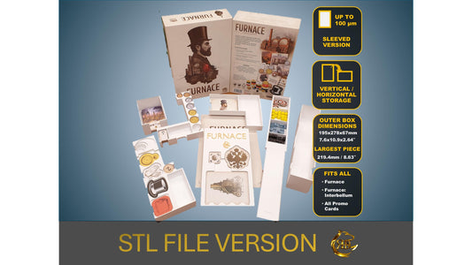 Furnace+Furnace Interbellum +Promo Cards+Playmat Board Game Organizer - Insert - Premium Storage Solution- Sleeved-STL file for 3D Printing