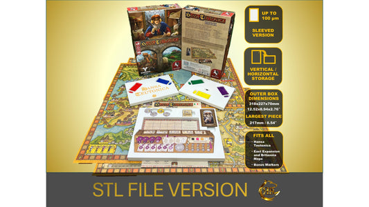 Hansa Teutonica Board Game Organizer - Insert - Premium Storage Solution - SLEEVED Version - STL file for 3D Printing