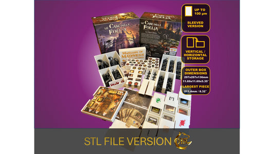 Mansions of Madness 2nd Edition Board Game Organizer - Insert - Premium Storage Solution - SLEEVED Version - STL file for 3D printing