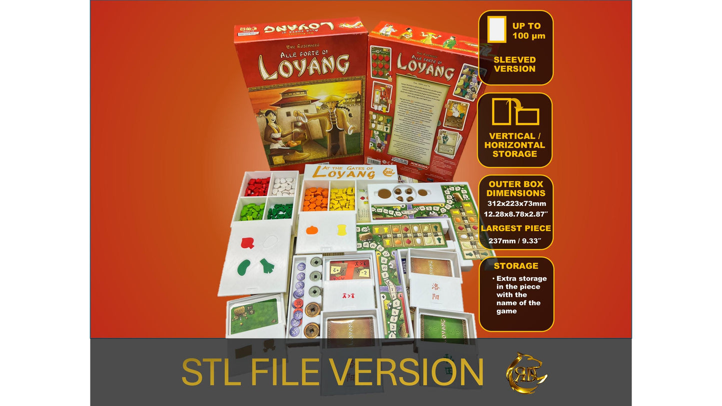 At the Gates of Loyang Board Game Organizer - Insert - Premium Storage Solution - SLEEVED Version - STL file for 3D printing