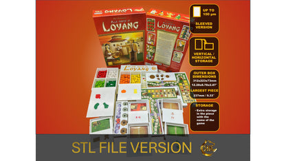 At the Gates of Loyang Board Game Organizer - Insert - Premium Storage Solution - SLEEVED Version - STL file for 3D printing