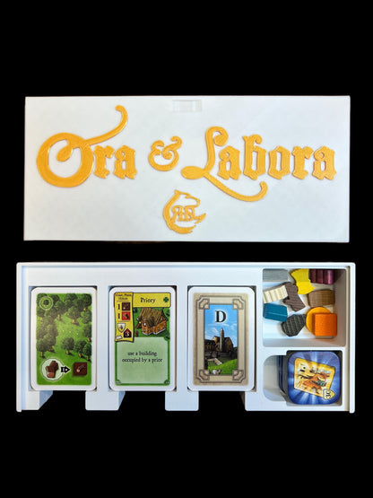 Ora et Labora Board Game Organizer - Insert - Premium Storage Solution - SLEEVED Version - STL file for 3D Printing