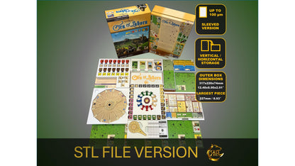 Ora et Labora Board Game Organizer - Insert - Premium Storage Solution - SLEEVED Version - STL file for 3D Printing