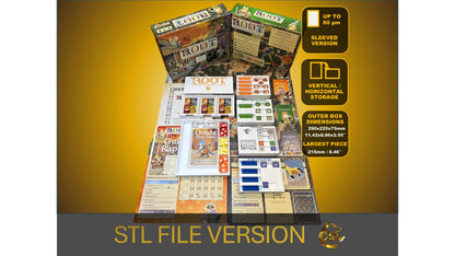 Root Board Game Organizer - Insert - Premium Storage Solution - SLEEVED Version - STL file for 3D Printing
