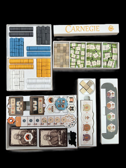 Carnegie Board Game Organizer - Board game Insert - SLEEVED Version - STL file for 3D Printing