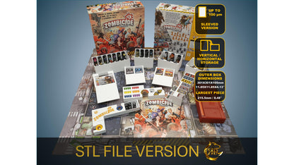 Zombicide 2nd Edition Board Game Organizer - Insert - Premium Storage Solution - SLEEVED Version - STL file for 3D printing