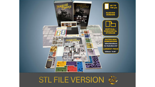 Horseless Carriage Board Game Organizer - Insert - Premium Storage Solution SLEEVED Version STL file for 3D printing